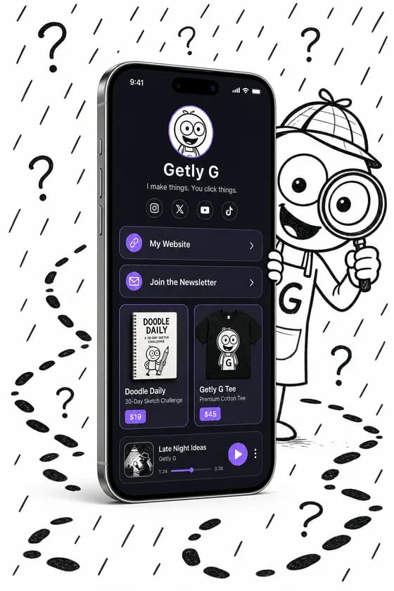 Getly Pages — noir theme