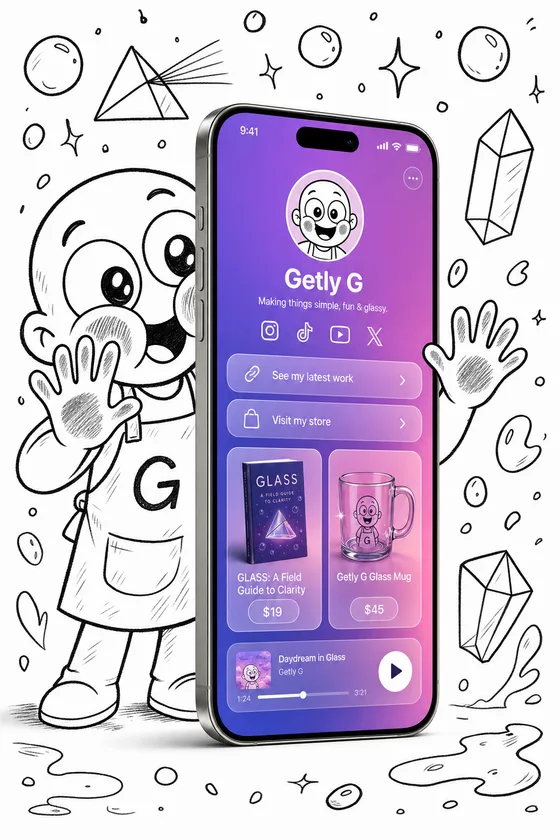 Getly Pages — glass theme