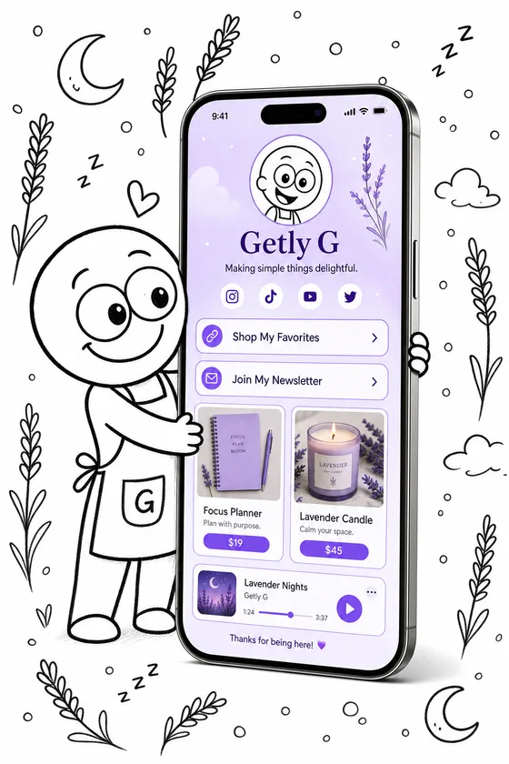 Getly Pages — lavender theme