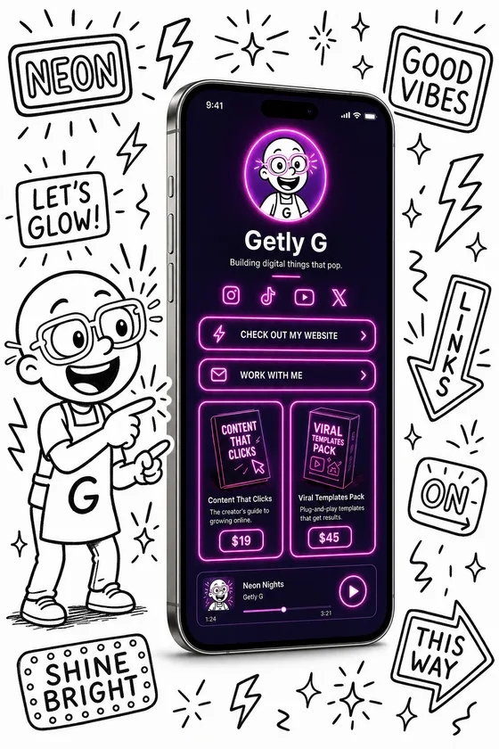 Getly Pages — neon theme