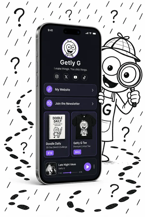Getly Pages — noir theme