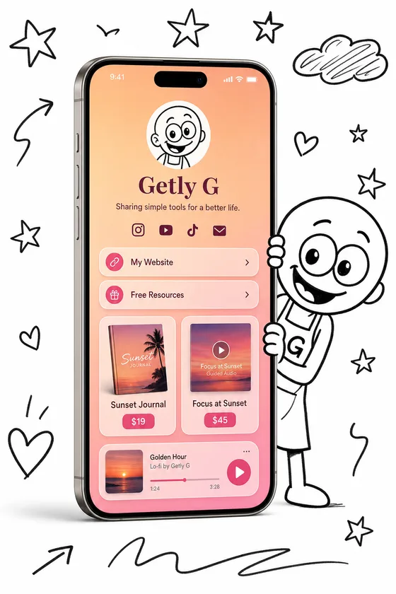 Getly Pages — sunset theme