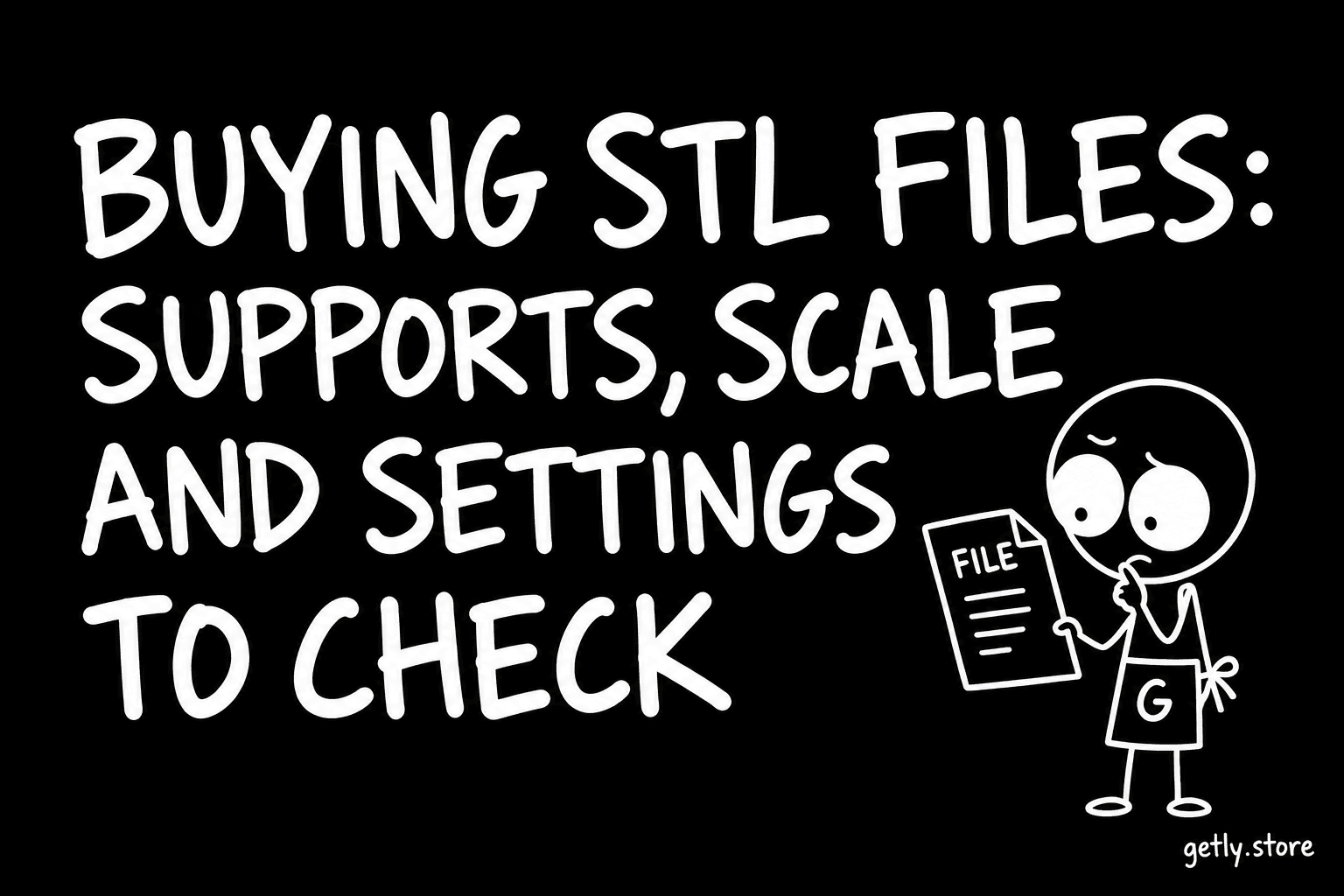 Buying STL files: supports, scale and settings to check