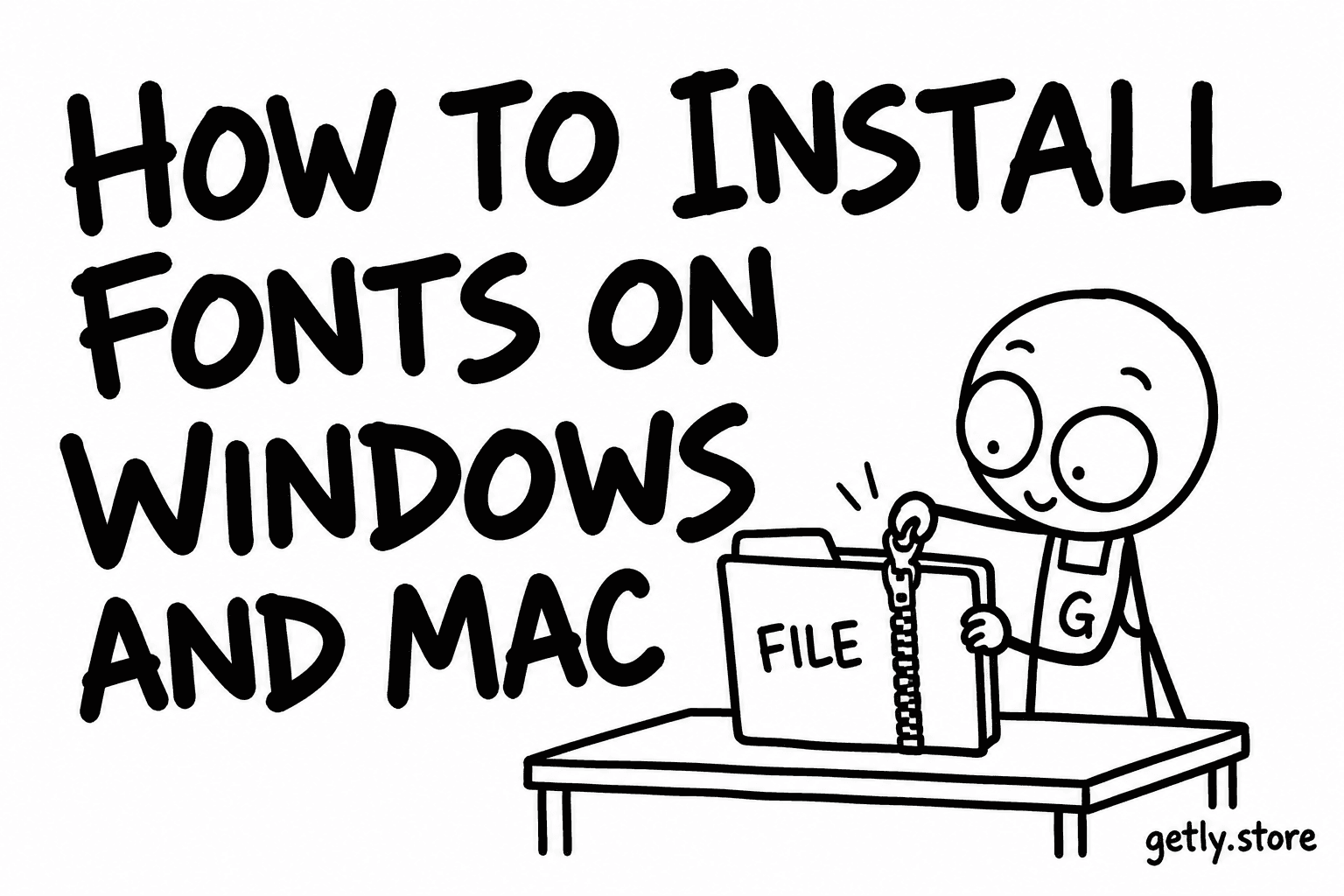 Schriftart installieren auf Windows und Mac