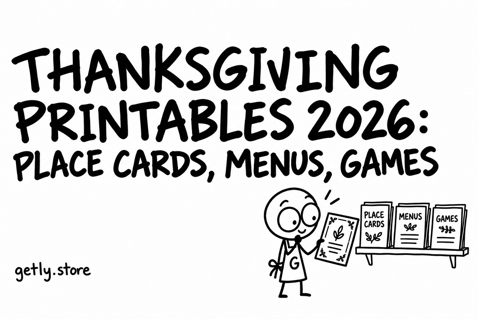 Thanksgiving-Printables 2026: Tischkarten, Menüs, Spiele