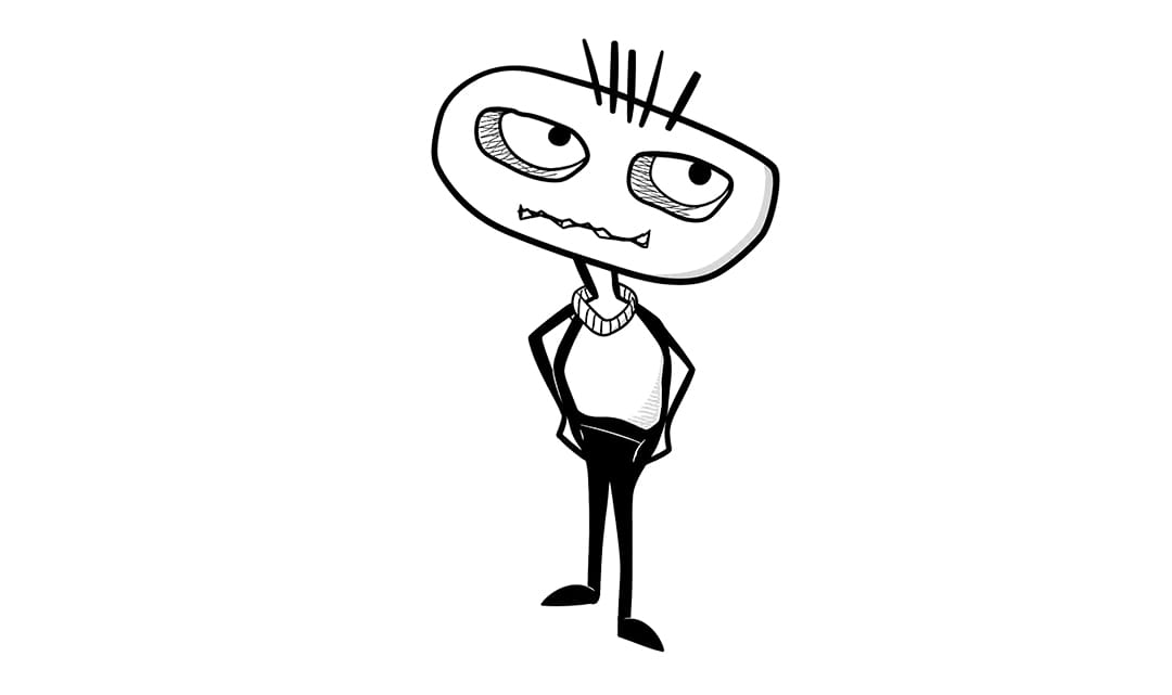 Preview image of IMANA — Character 120 | Hand-Drawn Black & White Illustration