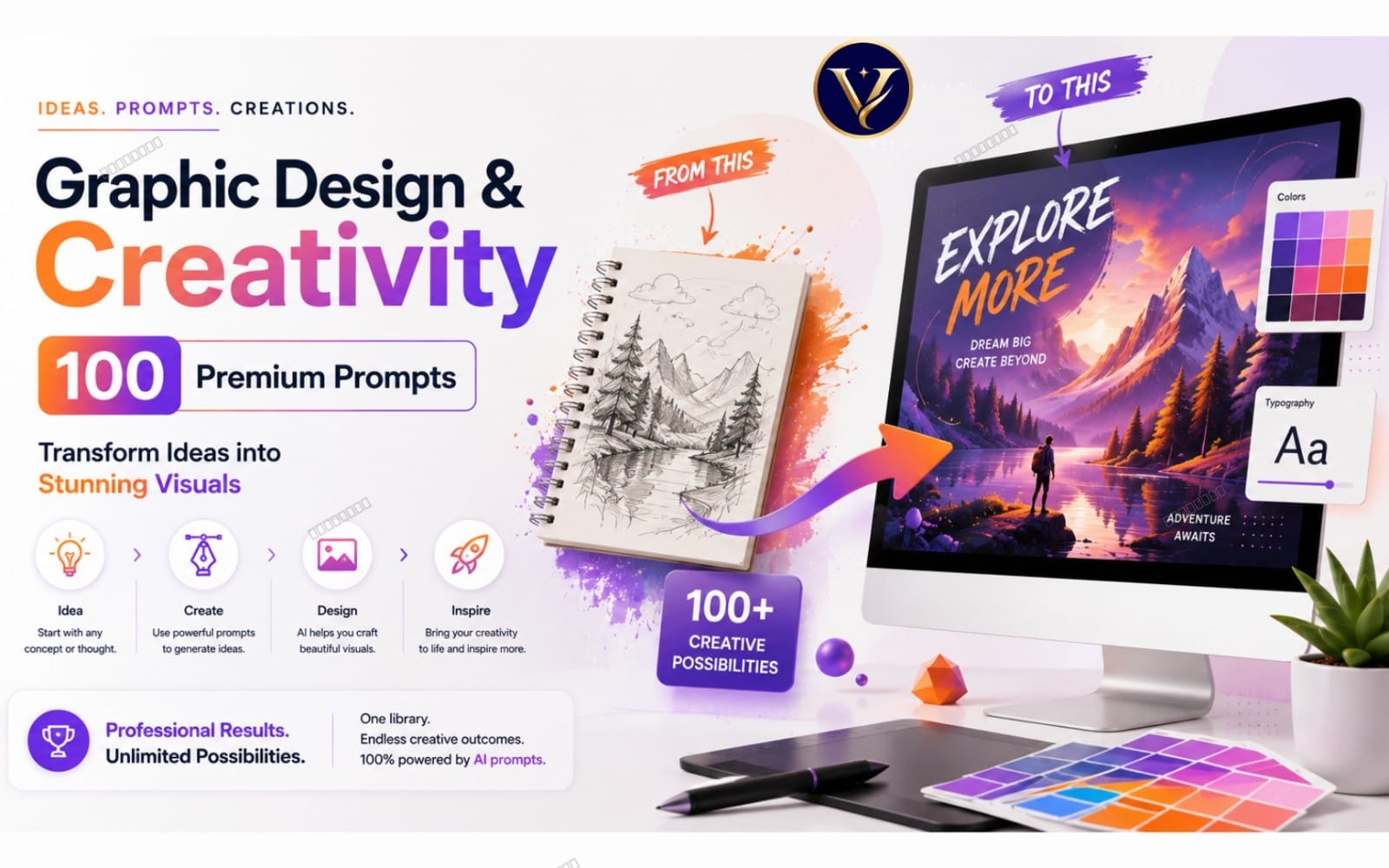 Graphic Design & Creativity — 100 Premium Prompts