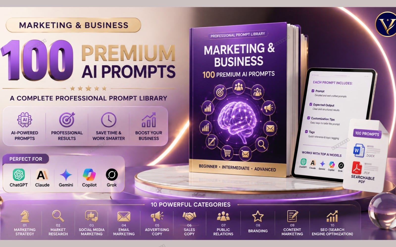 Marketing & Business - 100 Premium AI Prompts Library
