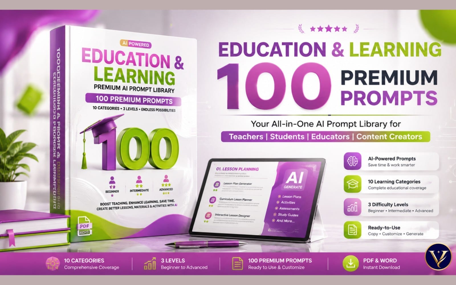 Education & Learning — 100 Premium AI Prompts