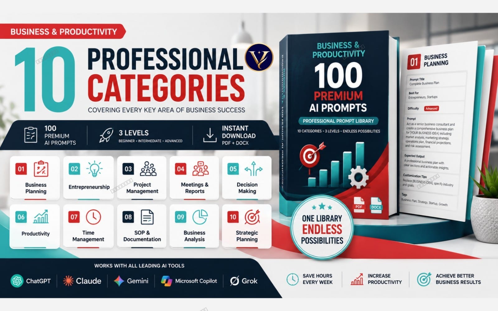 Business & Productivity – 100 Premium AI Prompts Library