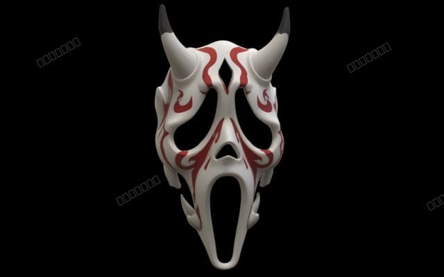 Oni Demon Screaming Mask - Samurai Ghost Mashup (STL, OBJ, 3MF)