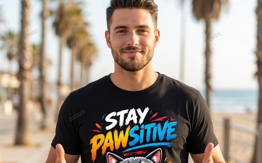 Stay Pawsitive Cool Cat Graphic T-Shirt – Retro Summer Sunglasses Tee