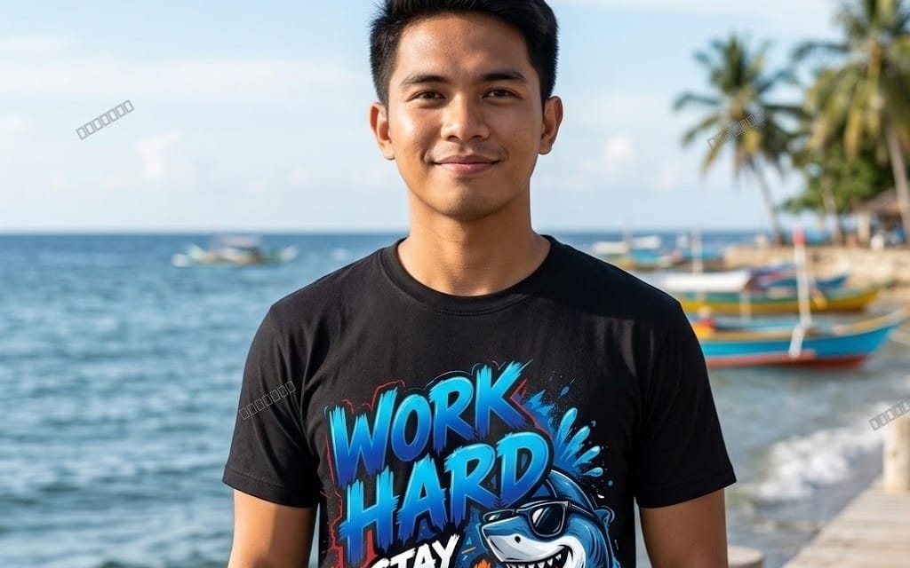 Work Hard Stay Cool - Sunglasses Shark Graphic Tee