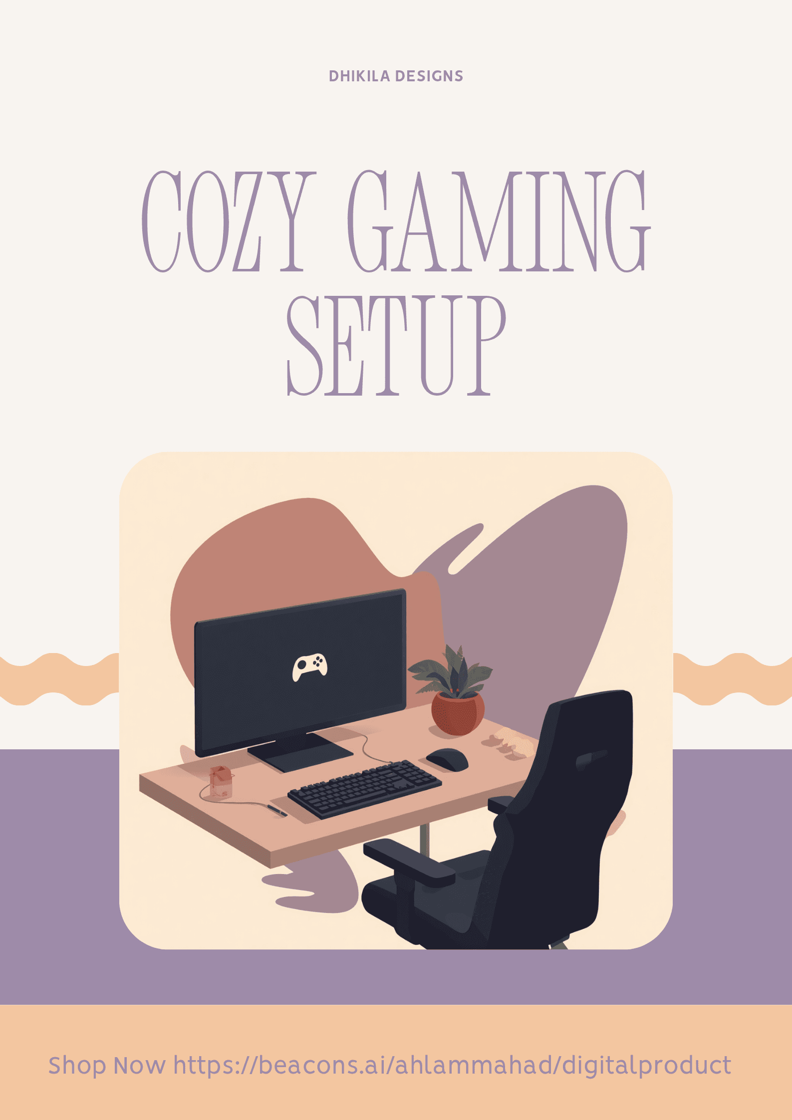 Preview image of Ästhetischer minimalistischer gemütlicher Gaming-Desktop-Wallpaper