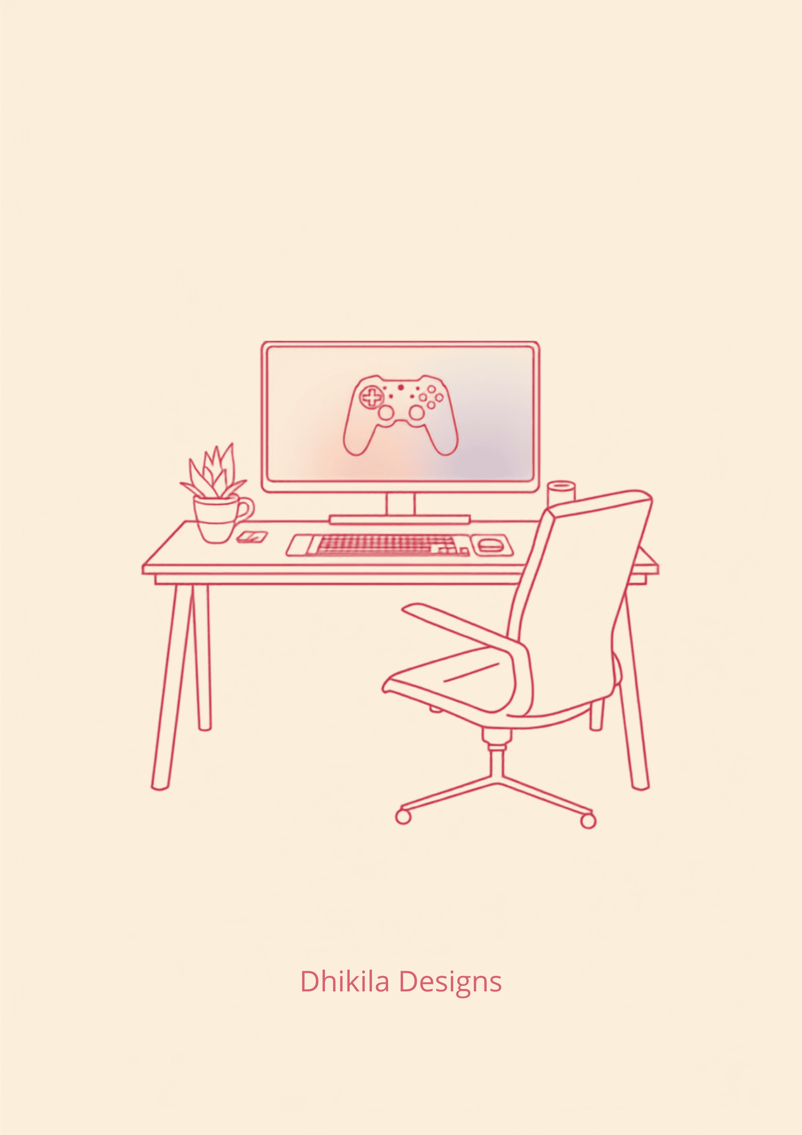 Preview image of Minimalist Cozy Gaming Setup | Aesthetic Printable Wall Art