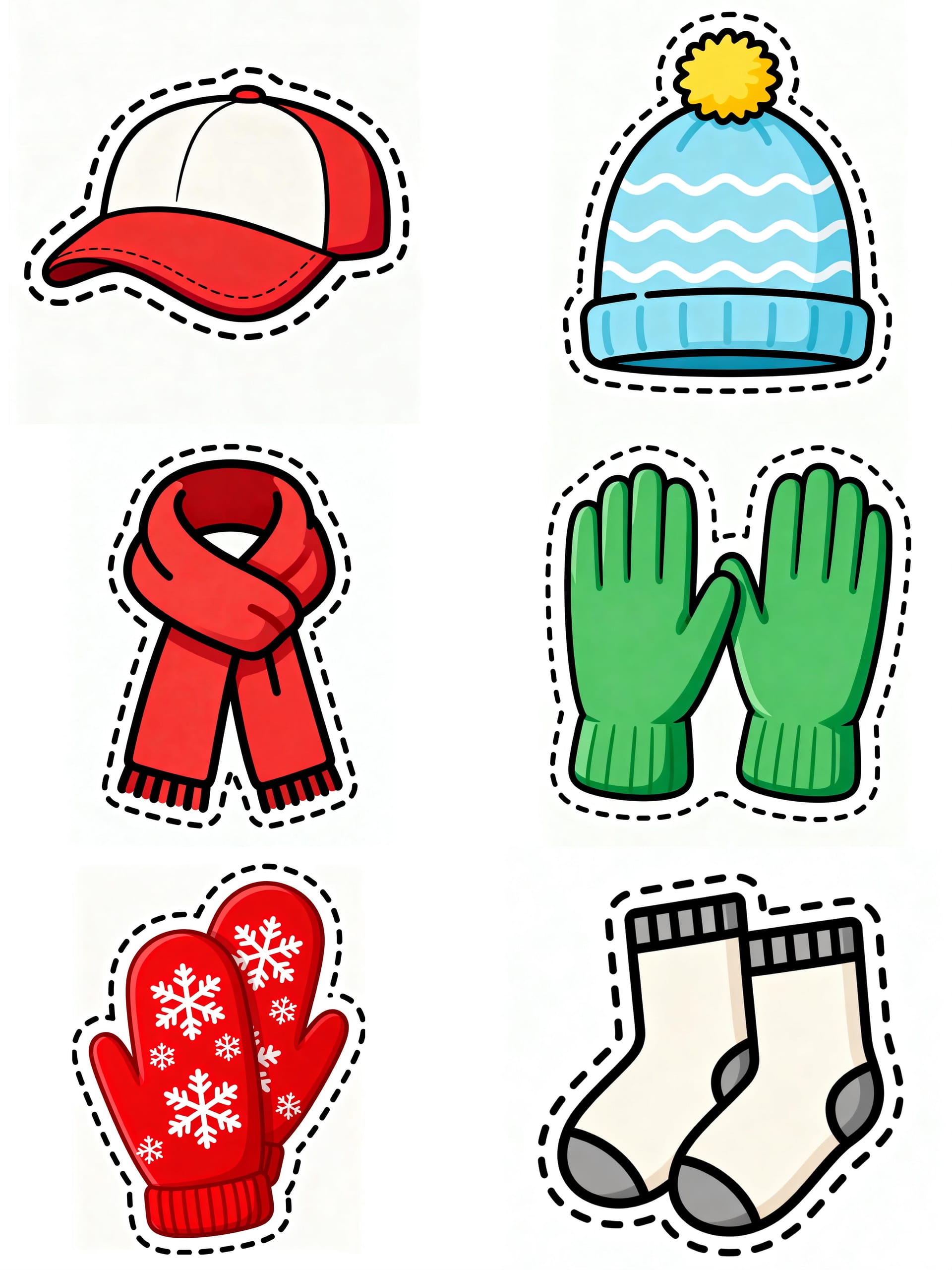 Vorschaubild von Winter Clothing Sticker Pack | Printable Planner Stickers | Digital Scrapbooking & Journaling Elements | Instant Download