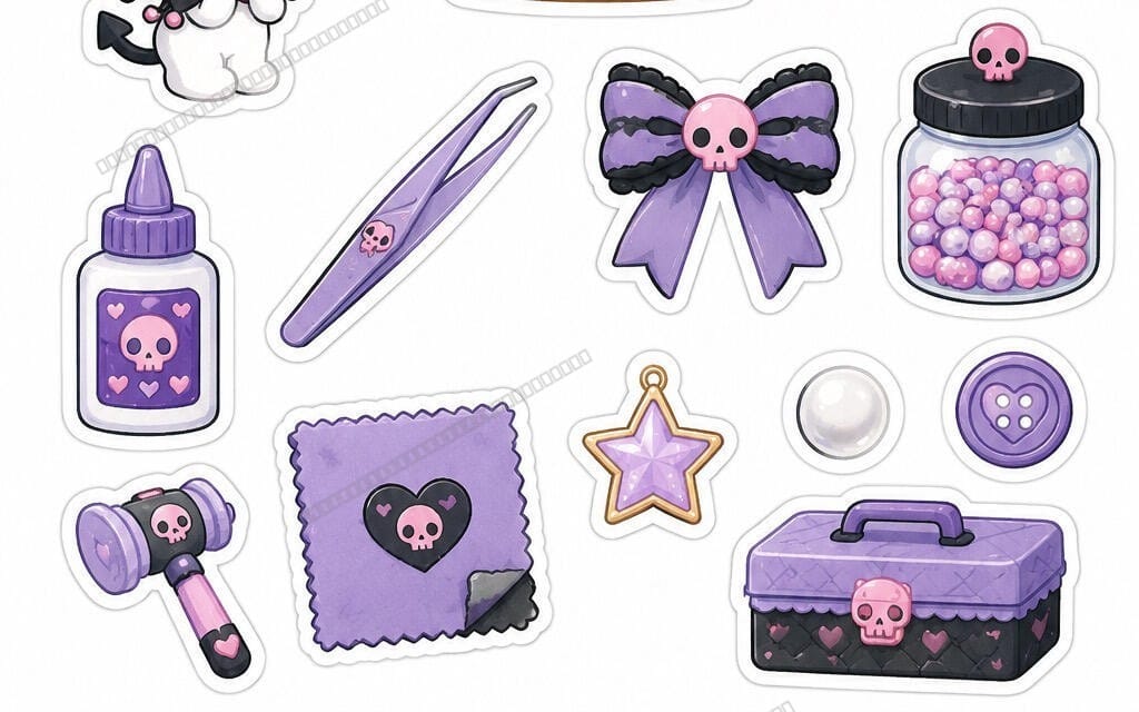 Kuromi Aesthetic Stationery & Sticker Printables | 10-Page Magical Witchy, Garden & Luxury Craft Activity Book PDF