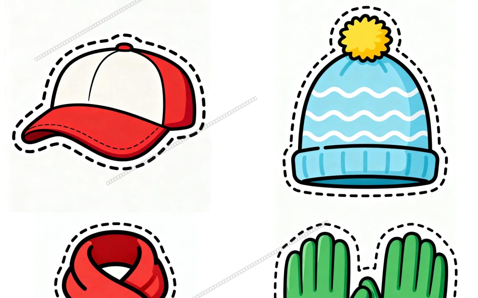 Winter Clothing Sticker Pack | Printable Planner Stickers | Digital Scrapbooking & Journaling Elements | Instant Download