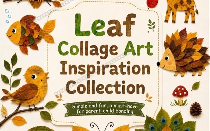 Leaf Collage Art Inspiration Collection PDF | Preschool Fall Nature Crafts & Animal Craft Workbook | 11-Page Guide
