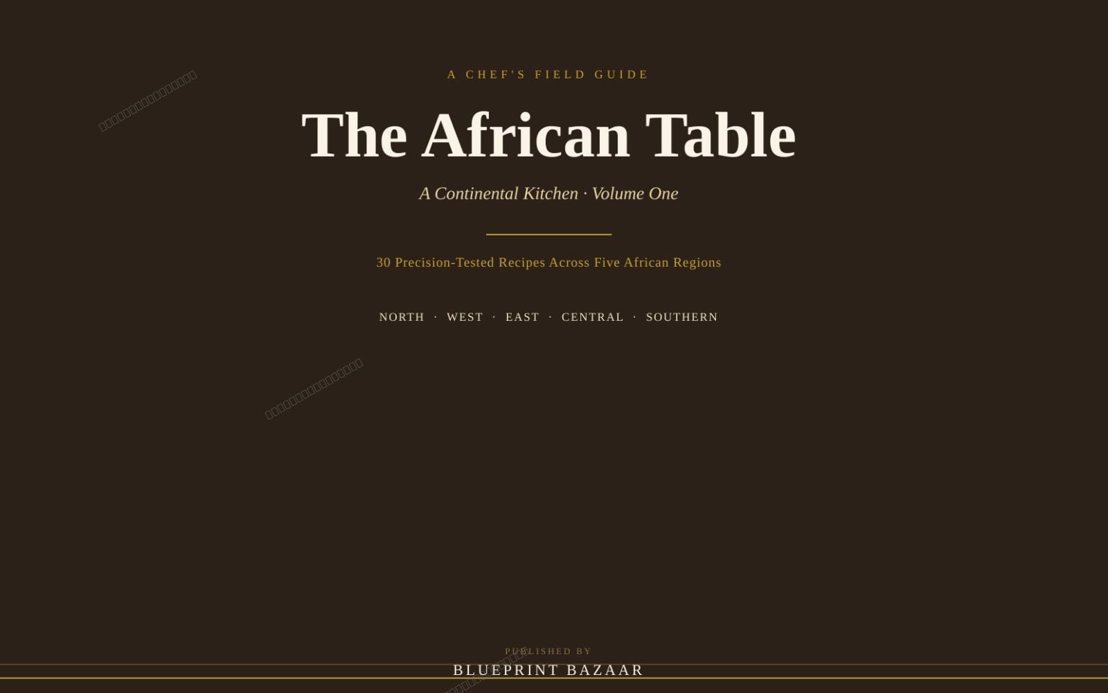 The African Table: Volume 1