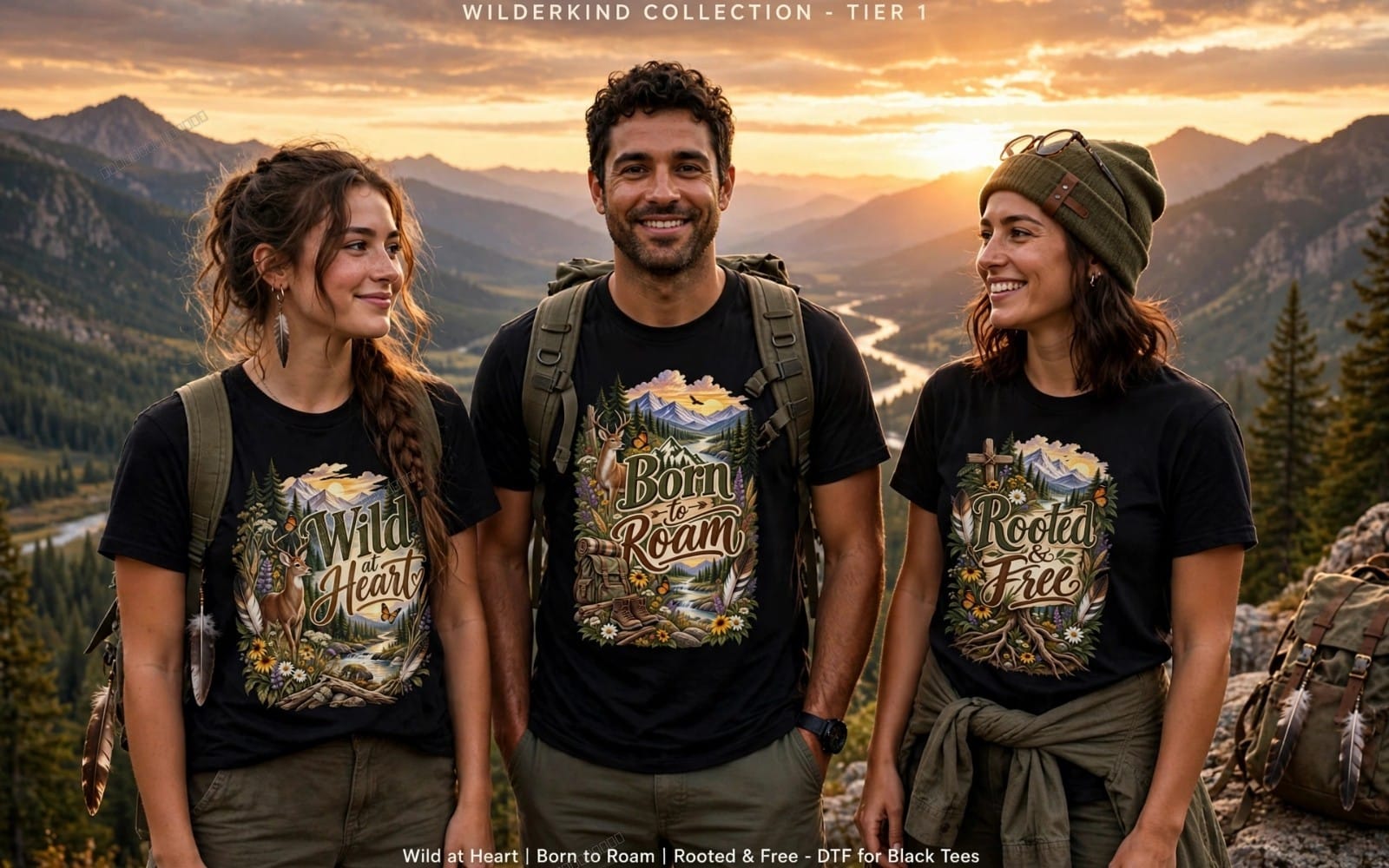 Wilderkind DTF Graphics – 10 Nature T-Shirt Designs