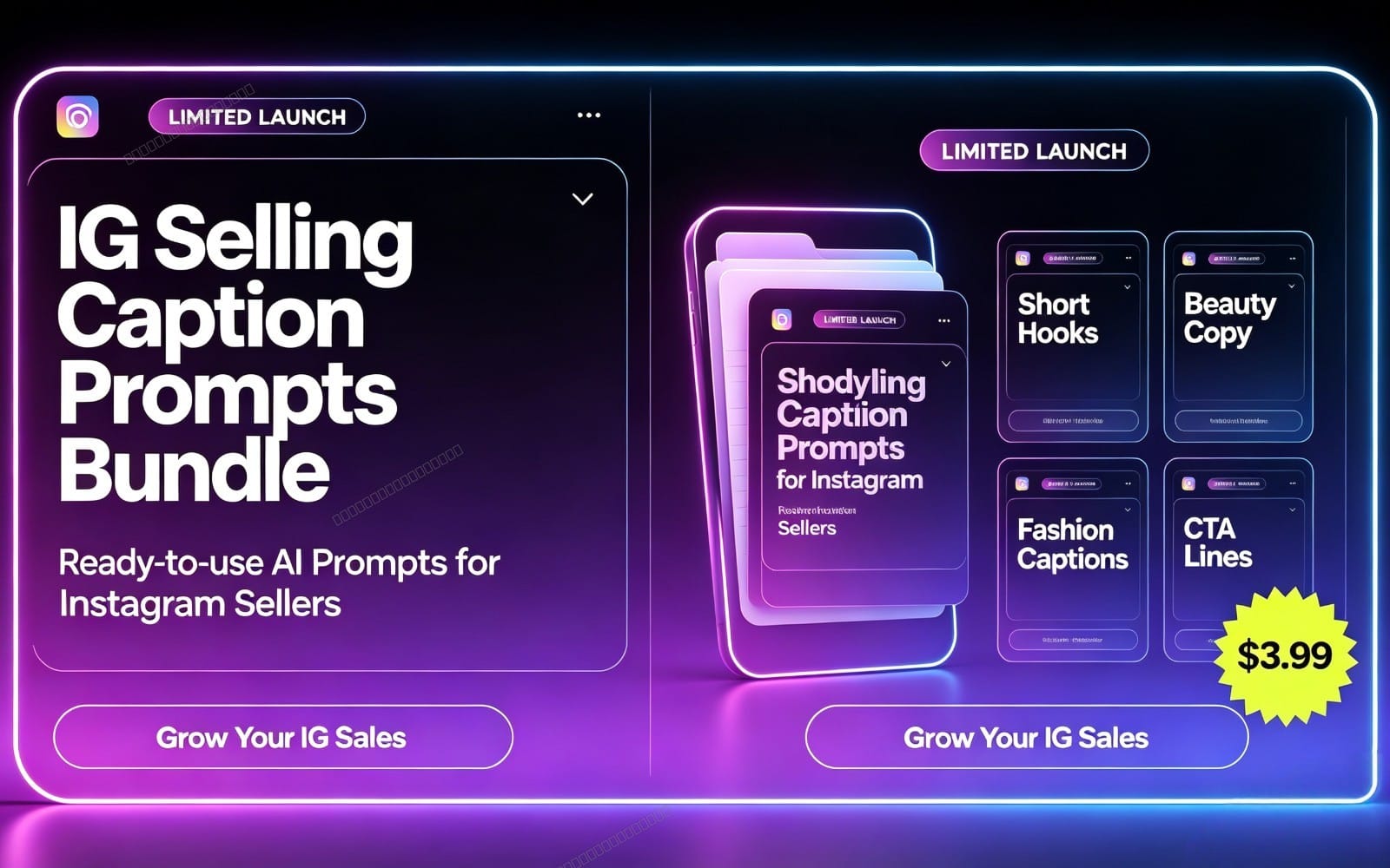IG Selling Caption Prompts Bundle | Instagram Marketing Copy