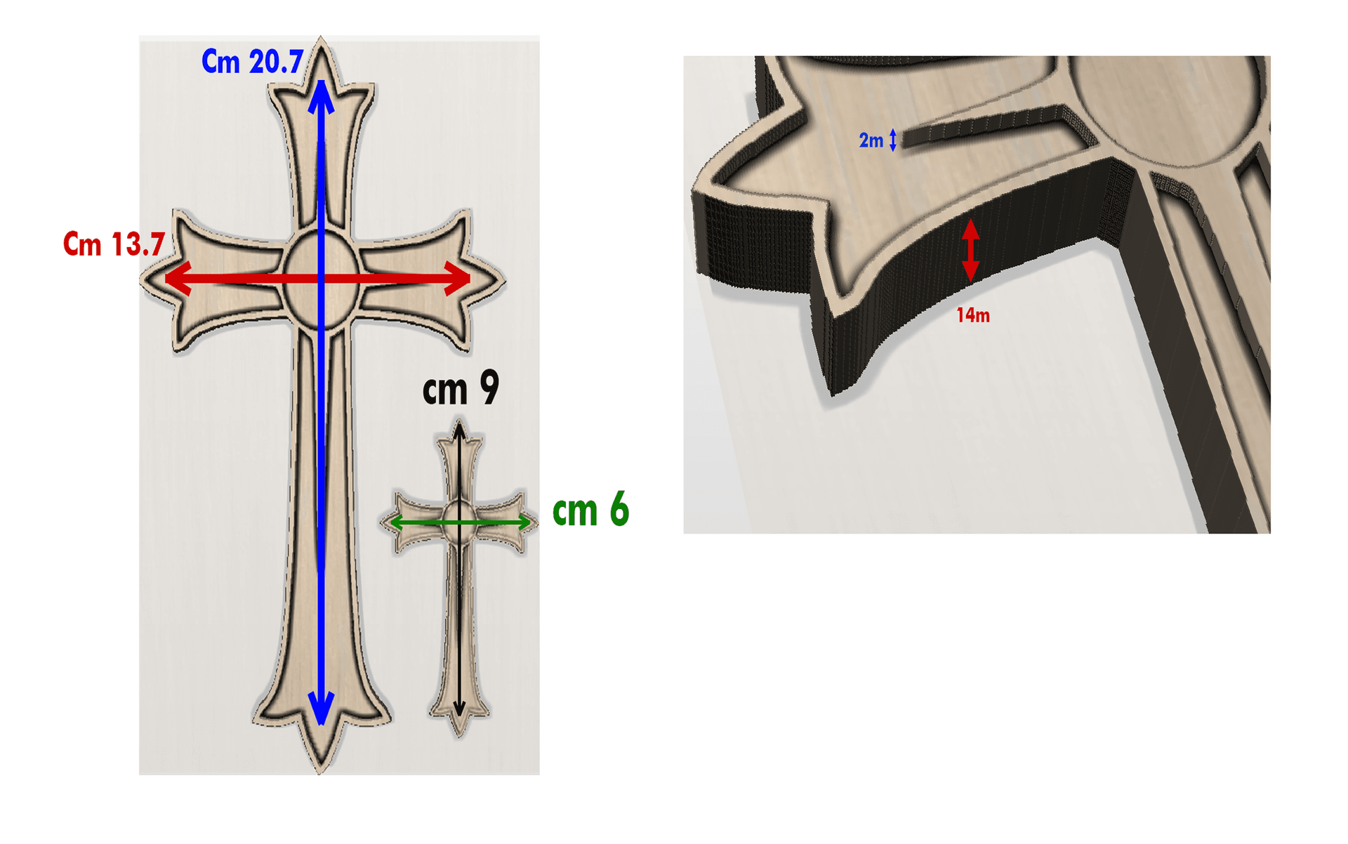 Preview image of Orthodox Priest Cross Set | Aspire CNC Router File | Hand Cross & Pectoral Cross | 3D Relief Wood Carving | Religious Gift | Digital Download