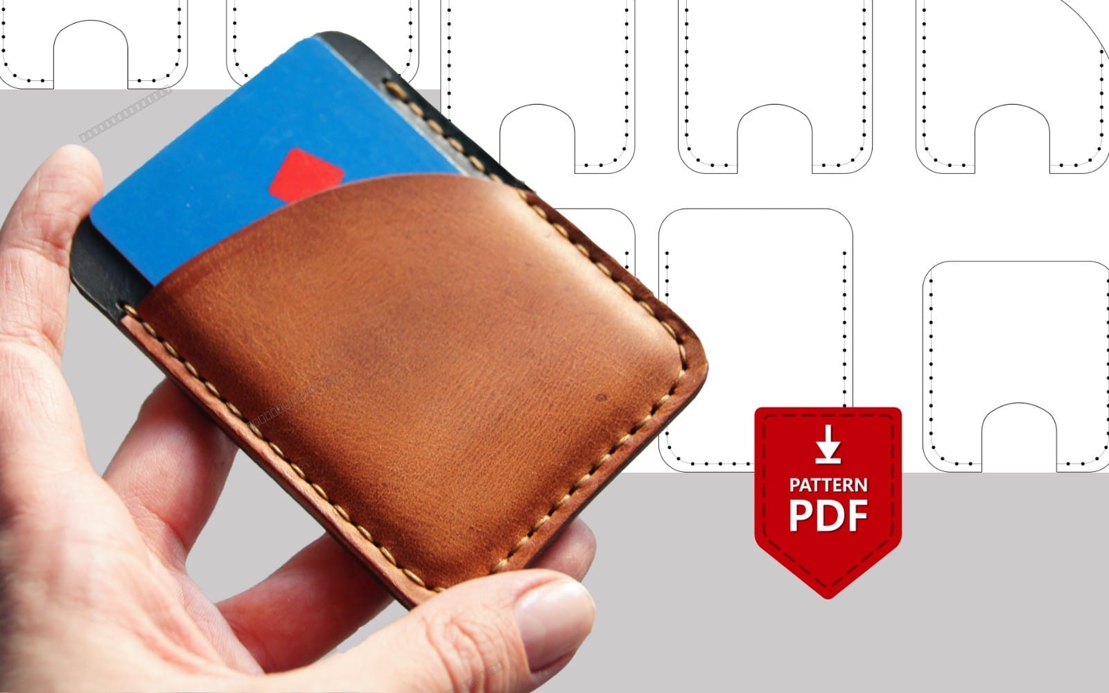 Leather card holder 12 templates about 30 card wallet options Pattern file PDF