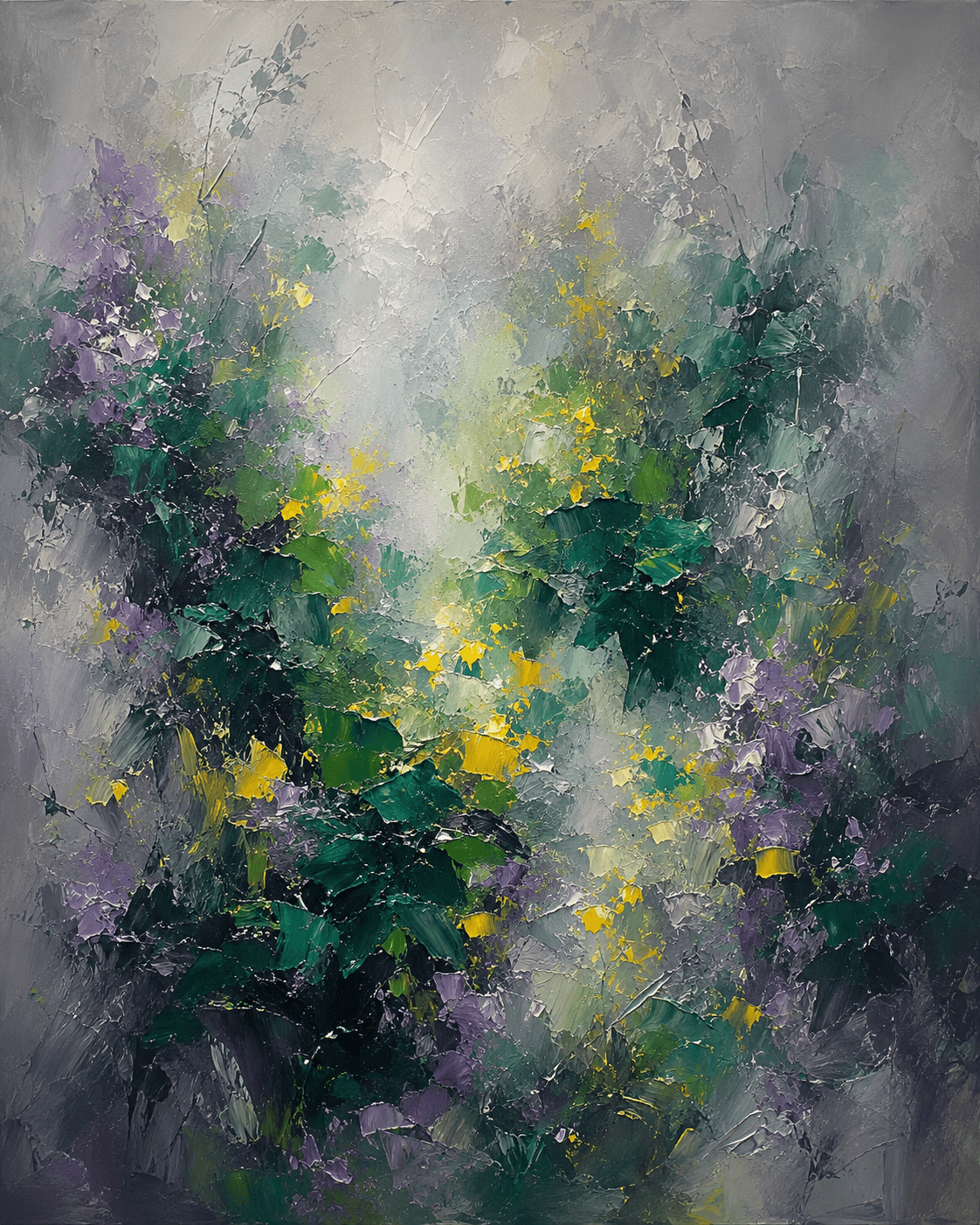 Preview image of Title Garden in the Mist | Abstract Textured Palette Knife Painting