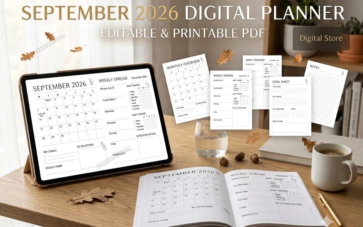September 2026 Digital Planner