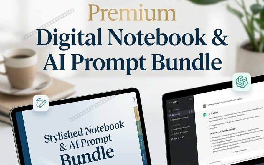 Premium Digital Notebook and AI Prompt Bundle