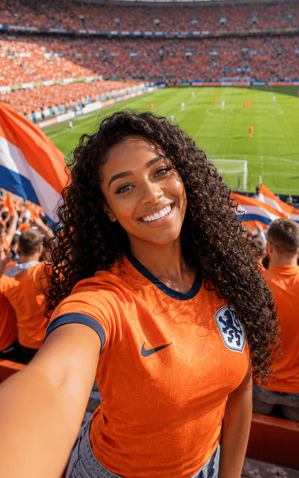 Preview image of Football Influencer Stadium Selfies ( a prompt template + 4 images)