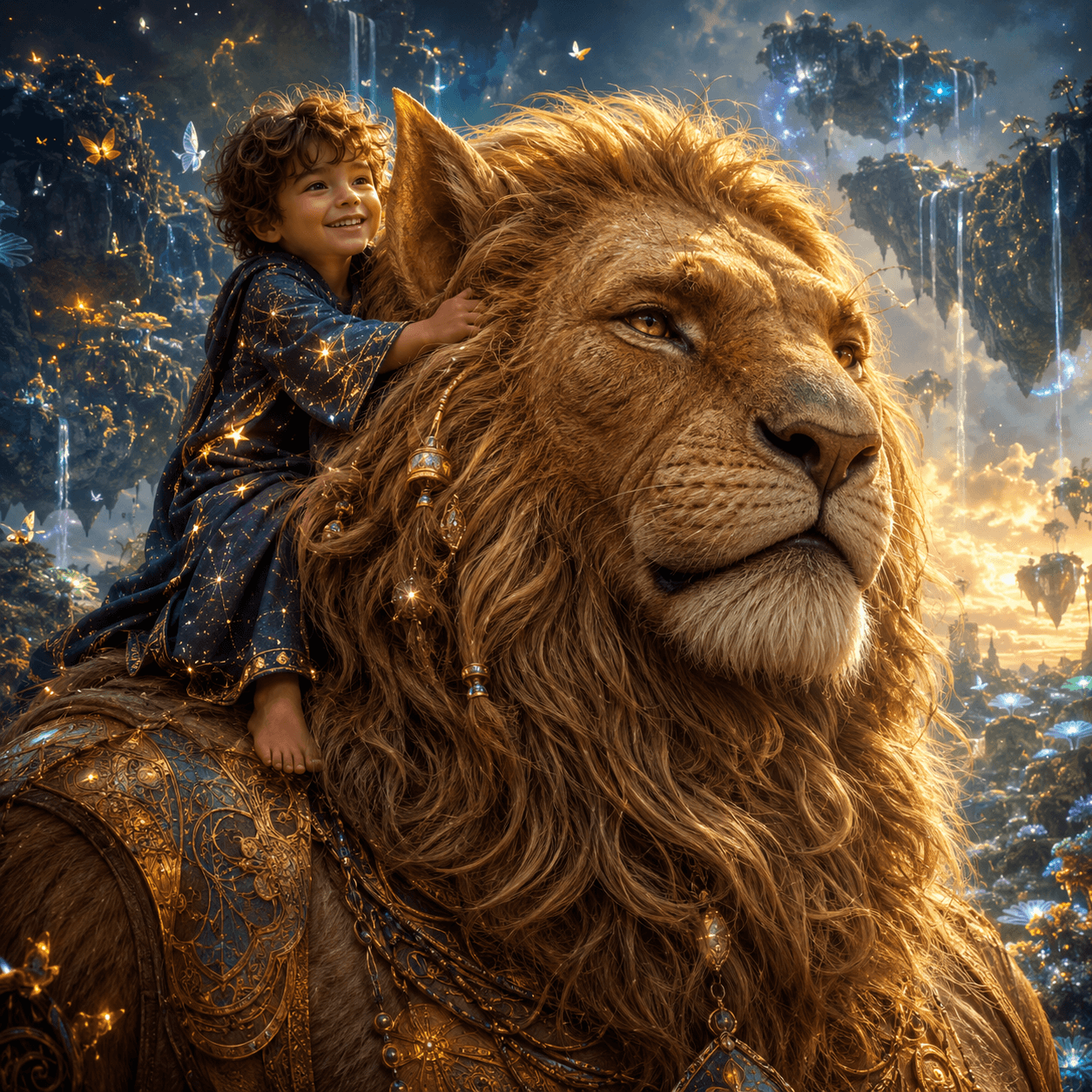 Preview image of Tiny Souls & Colossal Guardians: Surreal Fantasy Giant Companions AI Art Bundle