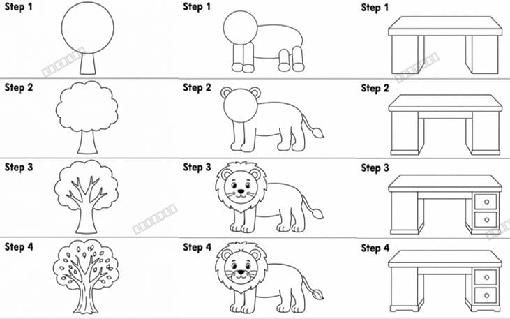 4step Kids Drawing Worksheets
