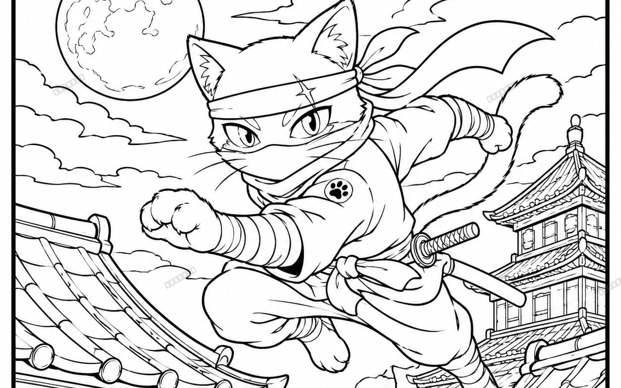 Manga Action Coloring Scenes
