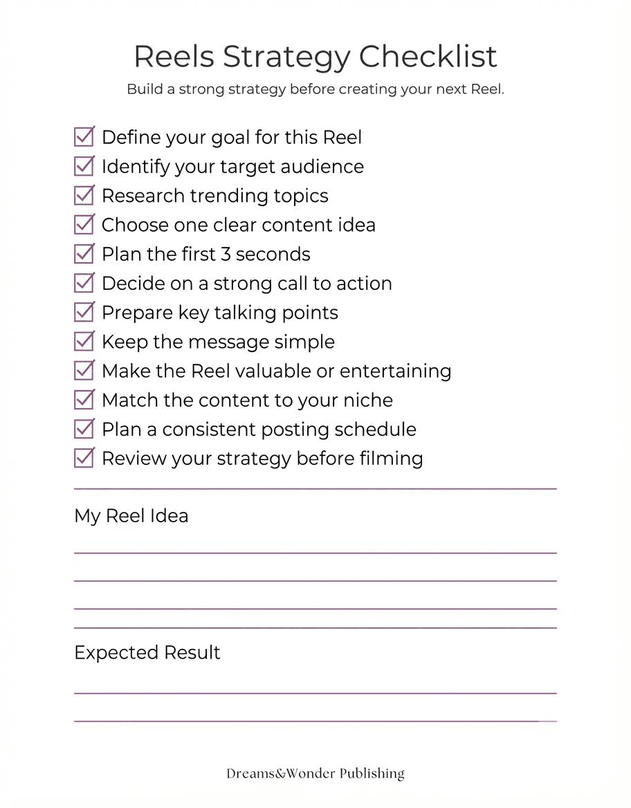 Preview image of Instagram Reels Checkliste | 15-Seiten Content Creator Planner
