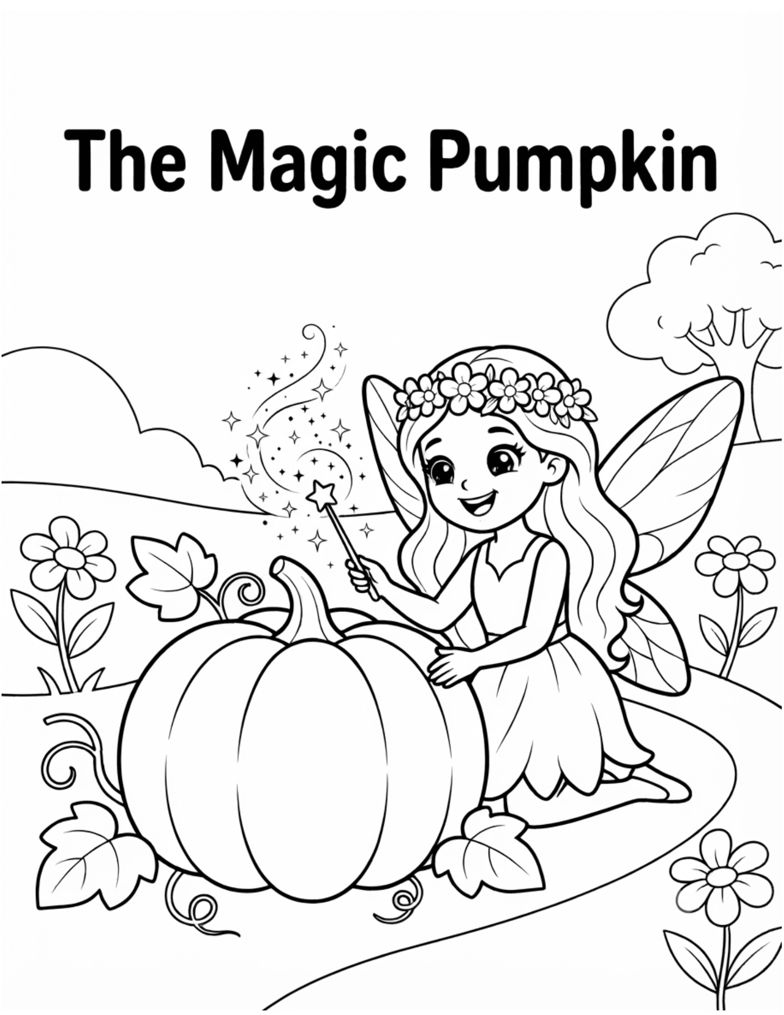 Preview image of Magical Fairies Coloring Book Printable Pages for Kids Ages 3–7: 50 Bold & Easy Cute Fairy Pages, Premium Quality