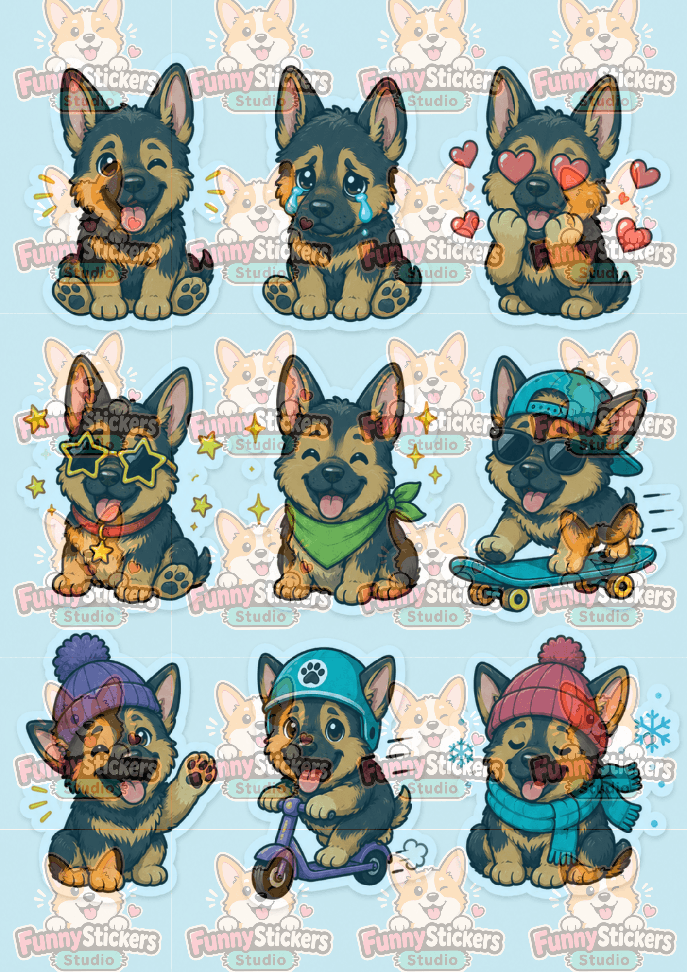 Preview image of Funny German Shepherd Stickers