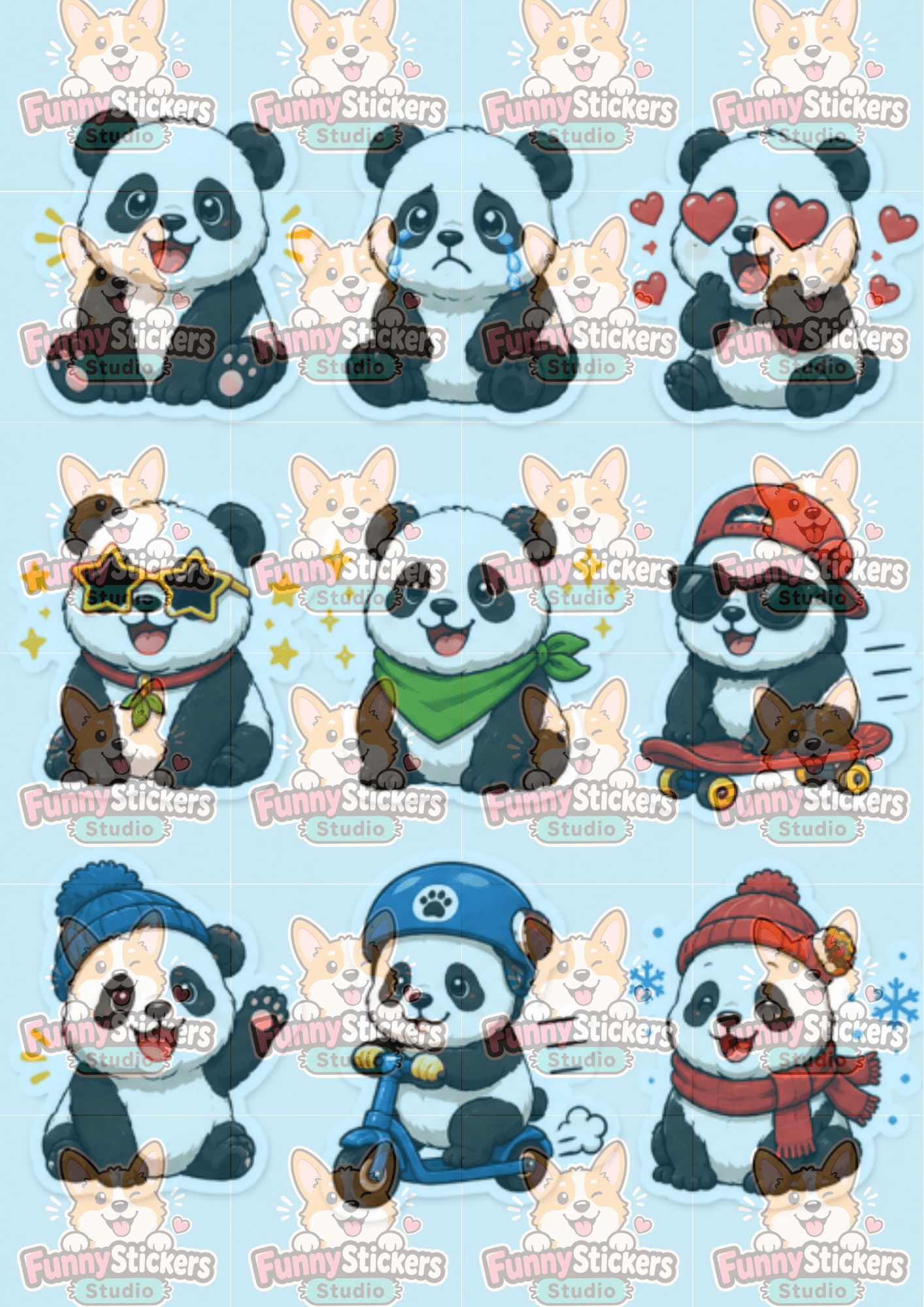 Preview image of Funny panda Stickers