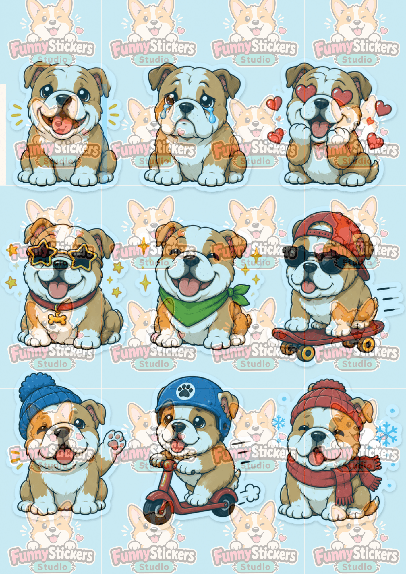 Preview image of Funny bulldog Stickers