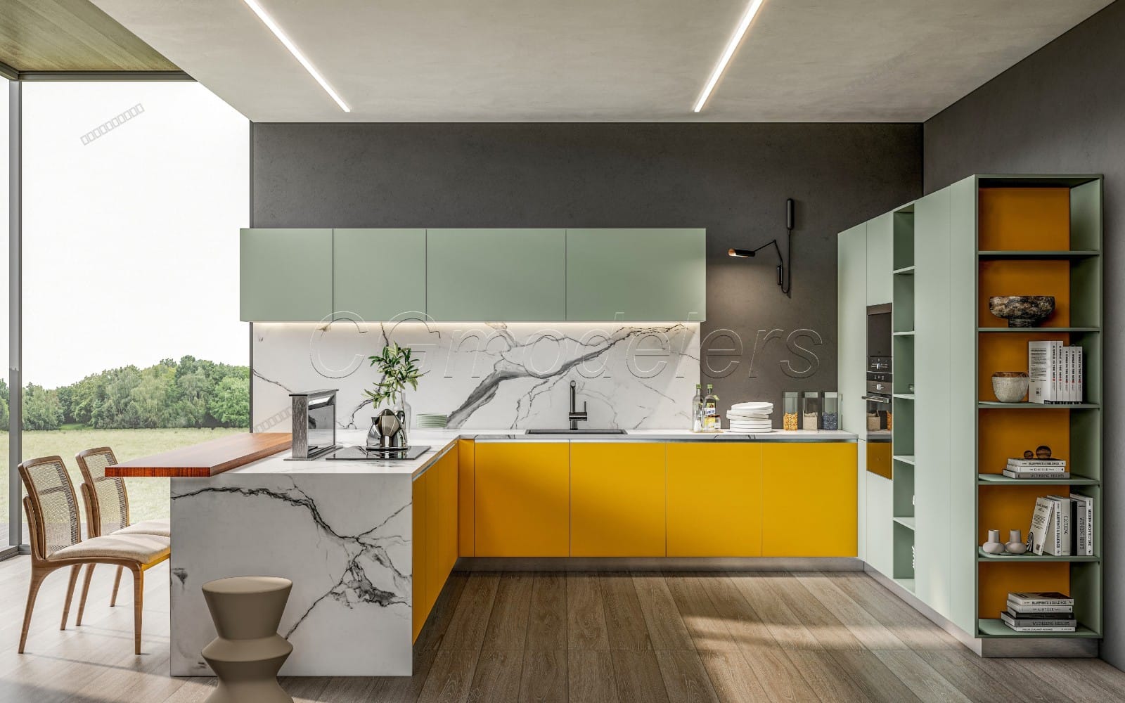 SketchUp Kitchen Model Scene 29 | Enscape Render Ready | Full Lighting & PBR