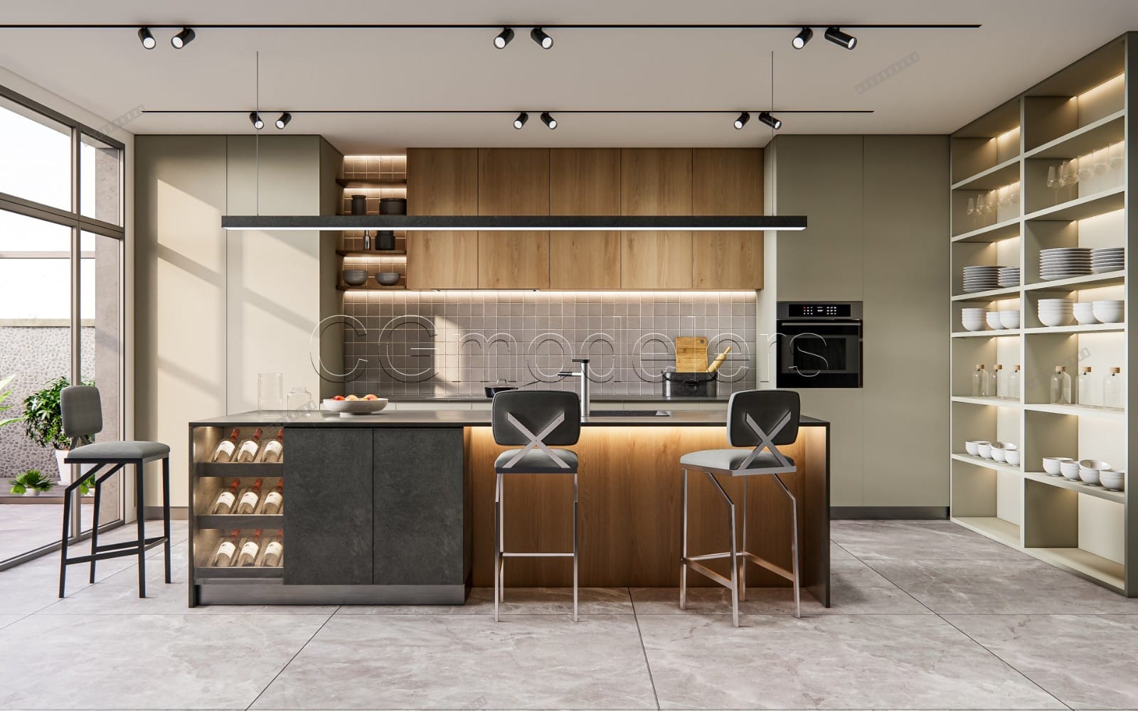 SketchUp Kitchen Model Scene 28 | Enscape Render Ready | Full Lighting & PBR