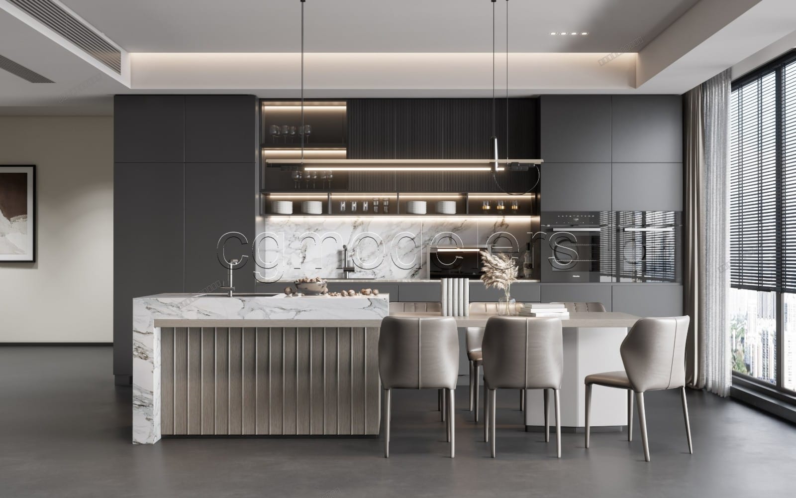 SketchUp Kitchen 3d model Enscape render Ready Design | Full Lighting + PBR – 6