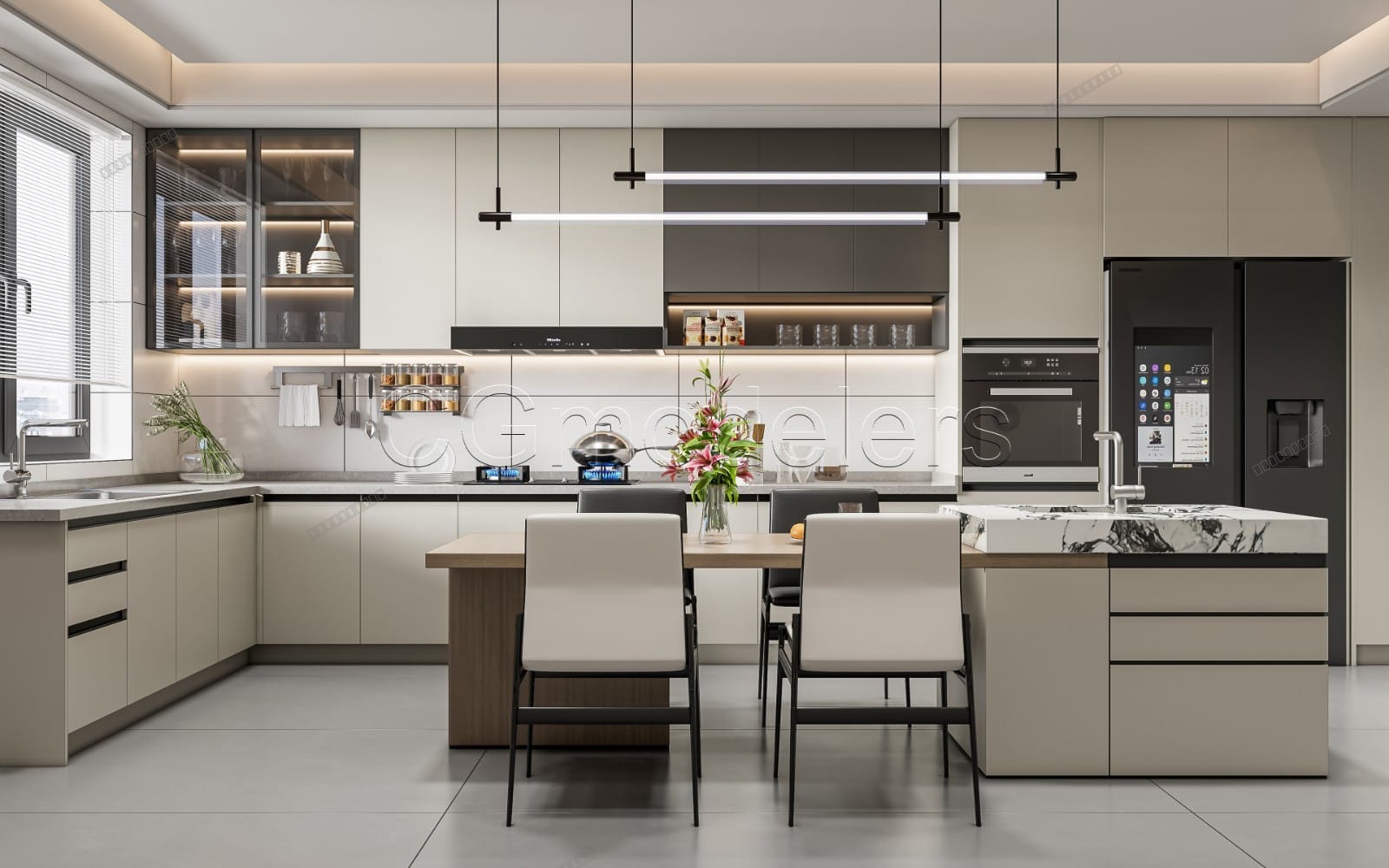 SketchUp Kitchen Model Scene 32 | Enscape Render Ready | Full Lighting & PBR