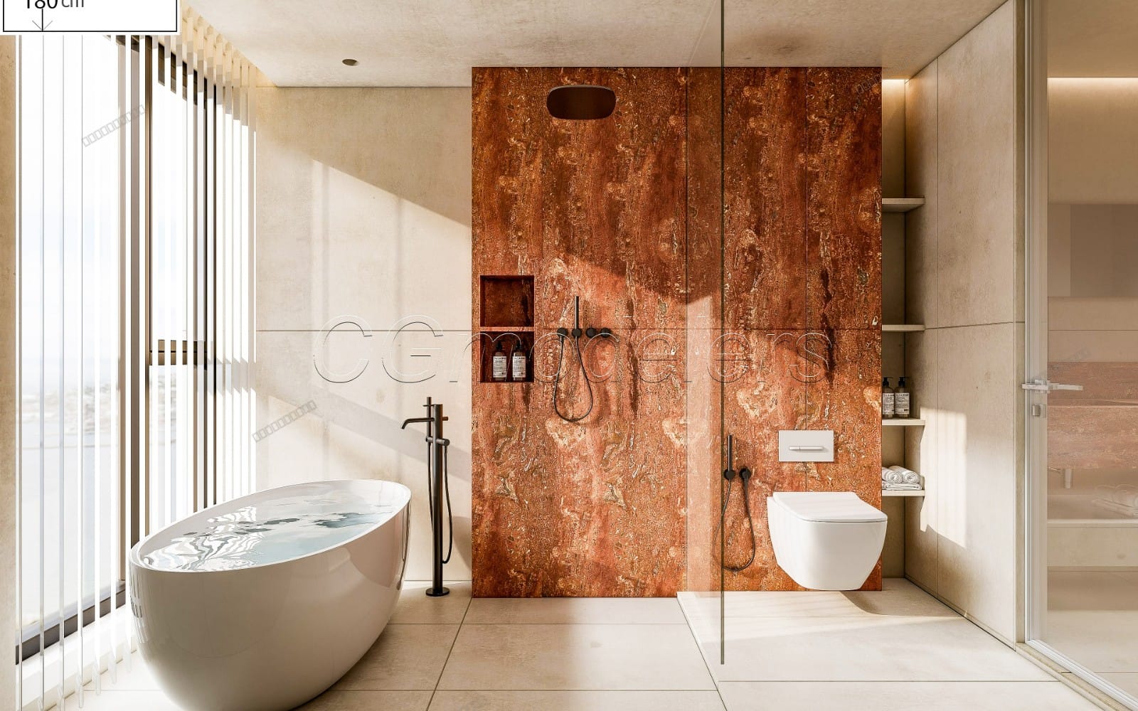 SketchUp Bathroom Model Scene 38 | Enscape Render Ready | Full Lighting & PBR