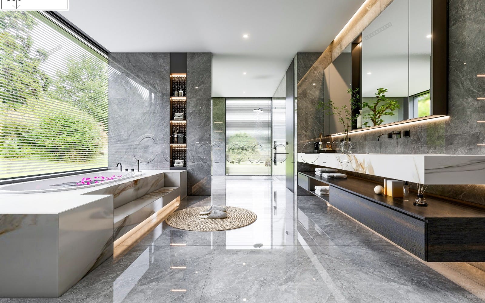 SketchUp Bathroom Model Scene 45 | Enscape Render Ready | Full Lighting & PBR