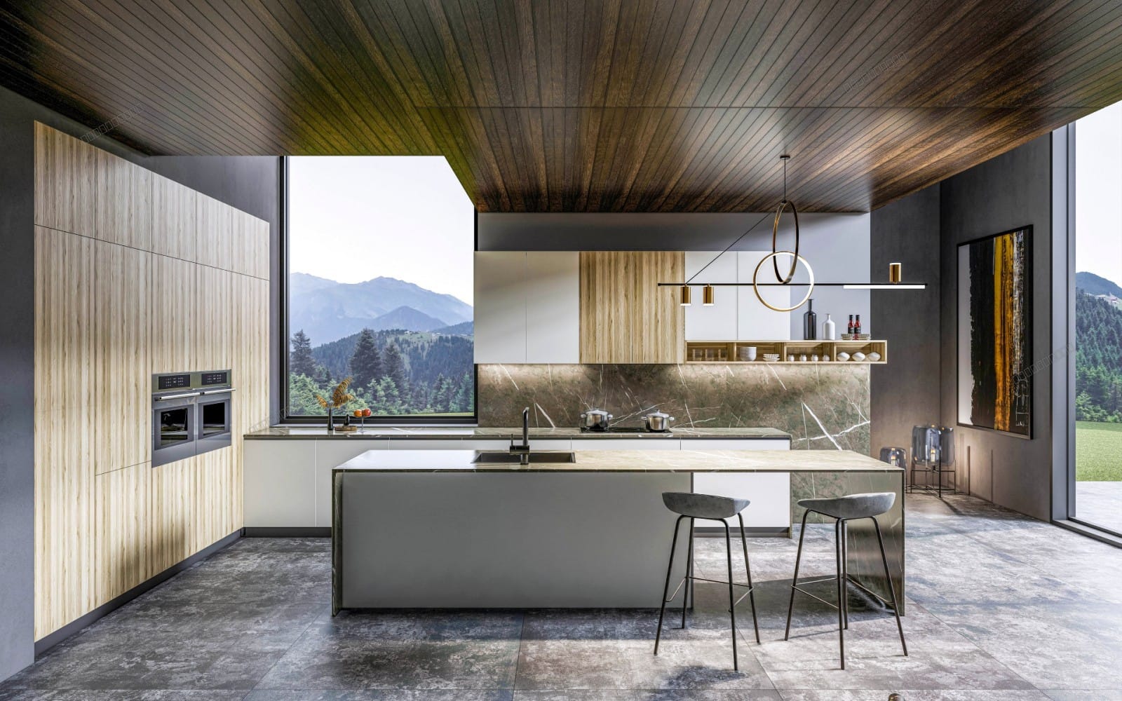 SketchUp Kitchen Model Scene 21 | Enscape Render Ready | Full Lighting & PBR