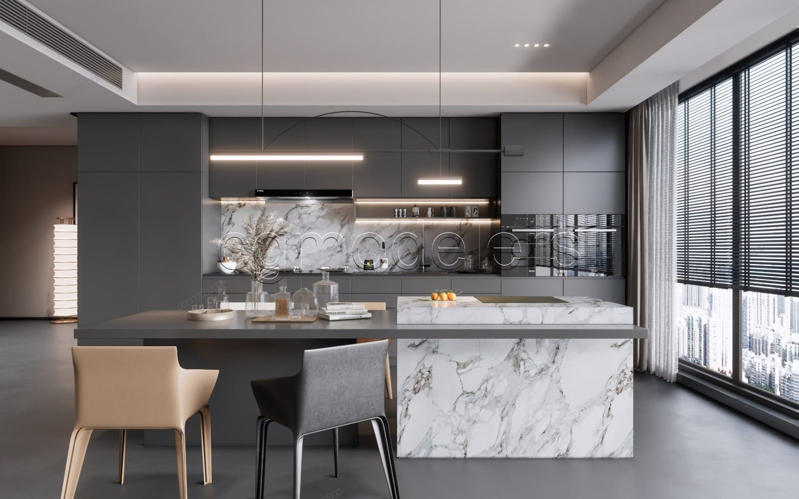 SketchUp Kitchen 3d model Enscape render Ready Design | Full Lighting + PBR – 7
