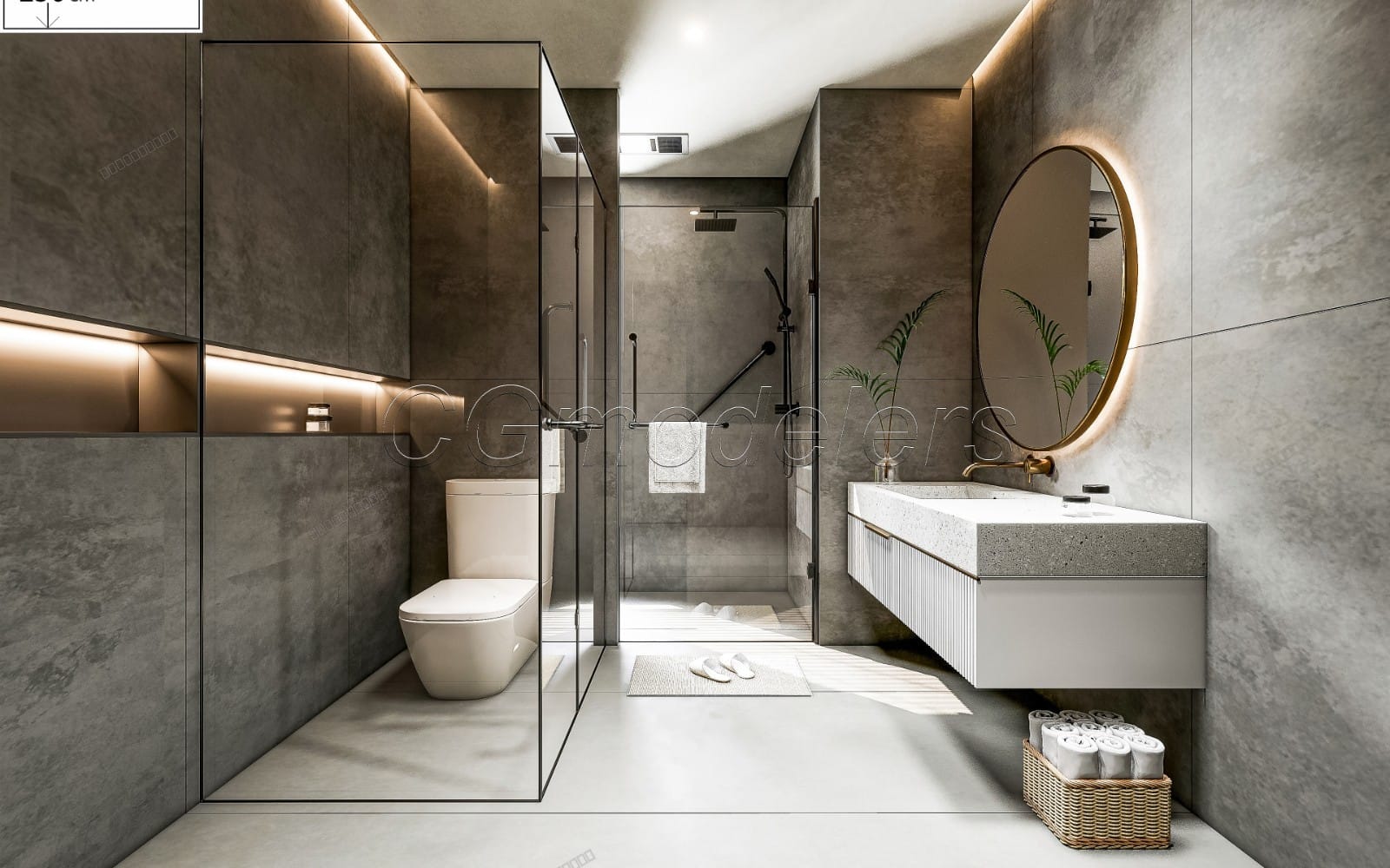 SketchUp Bathroom Model Scene 43 | Enscape Render Ready | Full Lighting & PBR