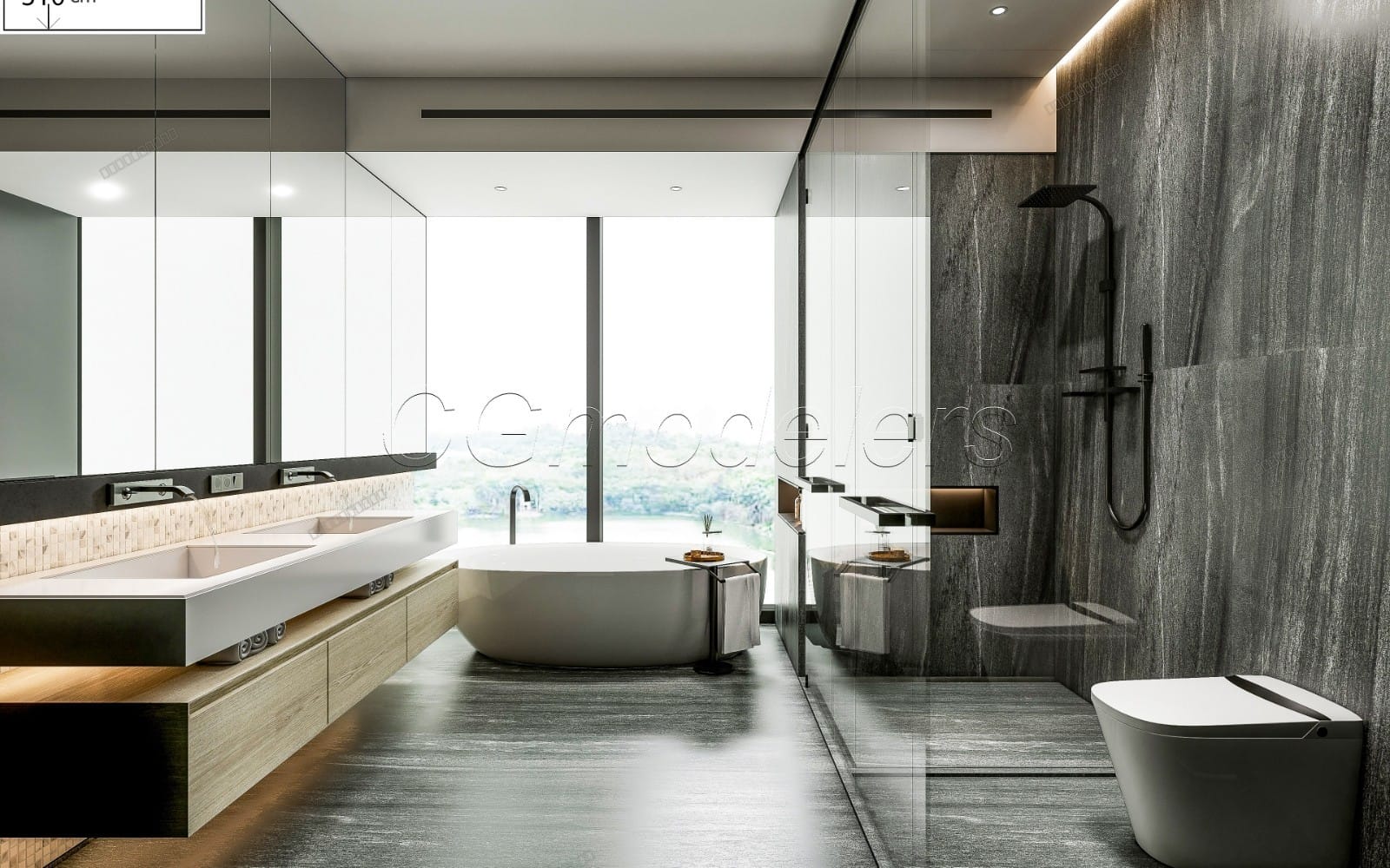 SketchUp Bathroom Model Scene 42 | Enscape Render Ready | Full Lighting & PBR